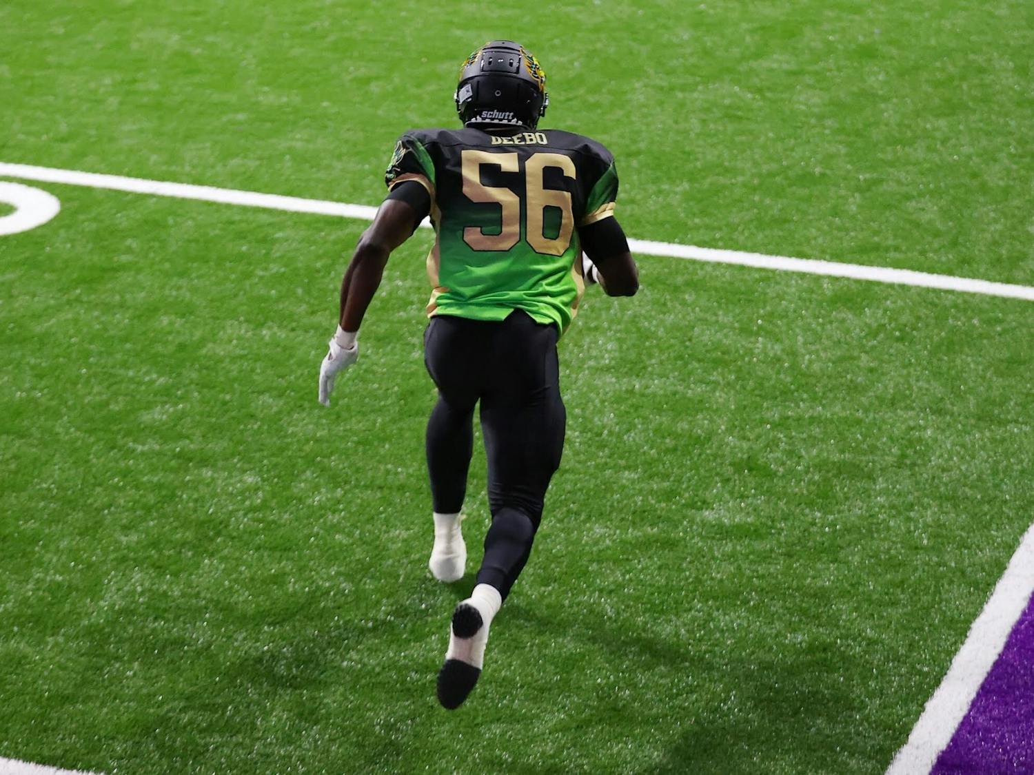 Jeremiah Dadeboe, a 6’, 210 lb. safety/linebacker who played college football at UB, is one of 88 players partaking in Fan Controlled Football.
