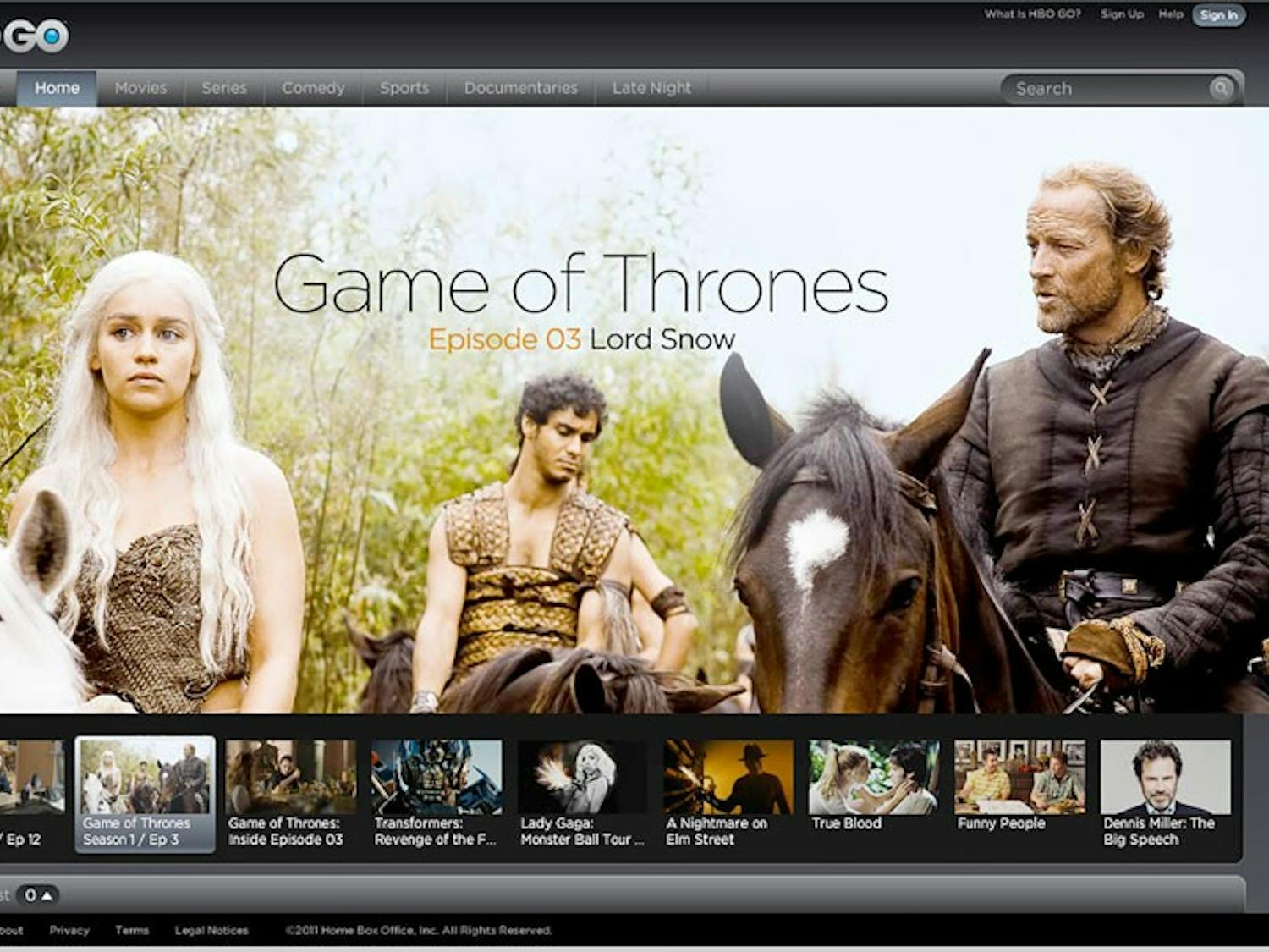 Game of Thrones premiere on April 12 at 9 p.m. isn’t something students living on campus will need to torrent or borrow from a friend now that HBO Go is included in student’s housing packages.