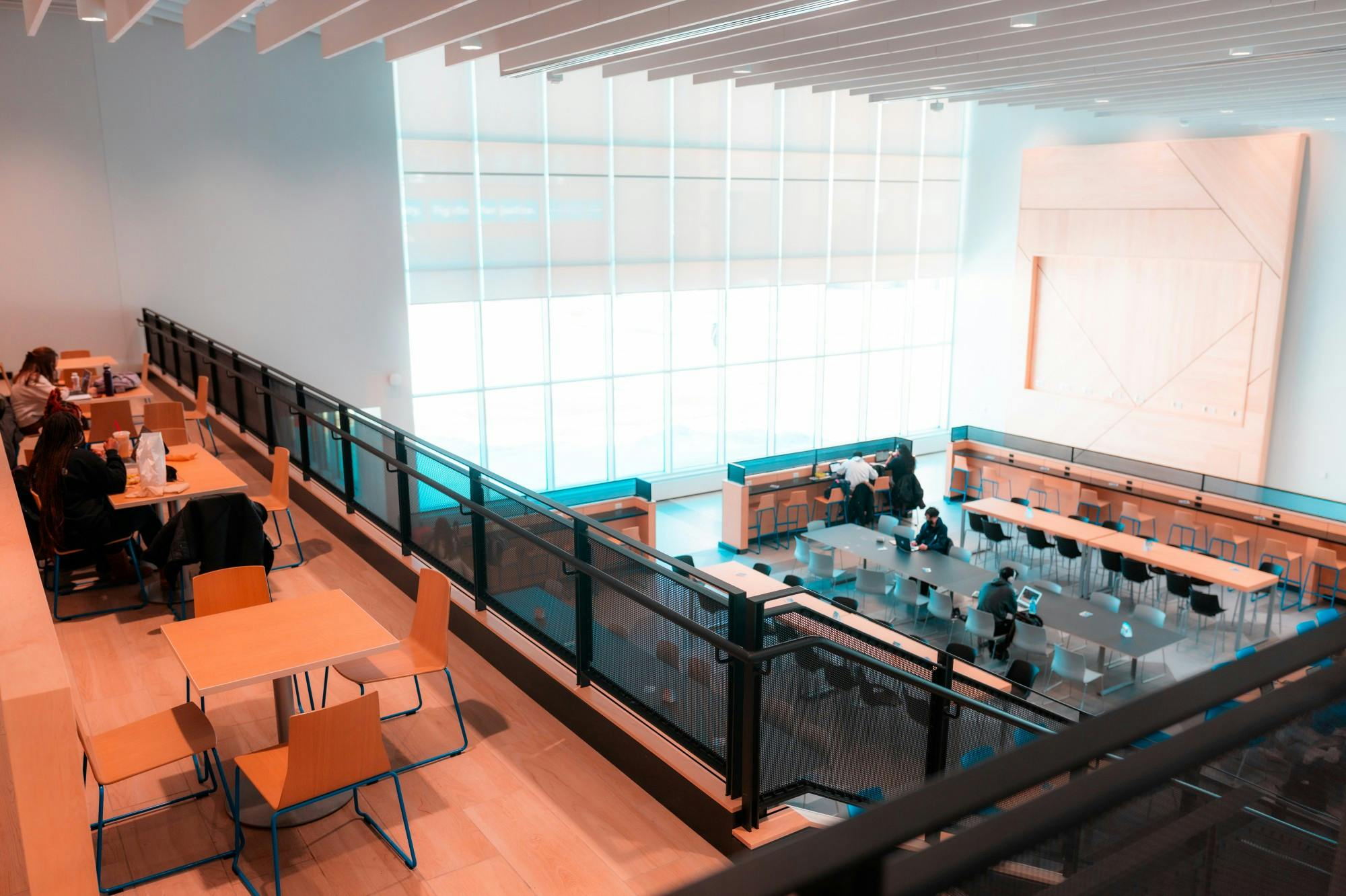 Students chat over food at One World Café last week.