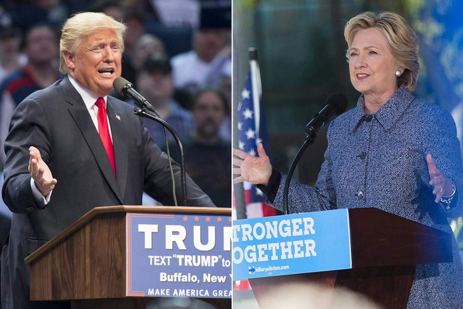 Presidential candidates Donald Trump and Hillary Clinton speak at their rallies. UB professors discuss what voters should be paying attention to for the upcoming election.&nbsp;