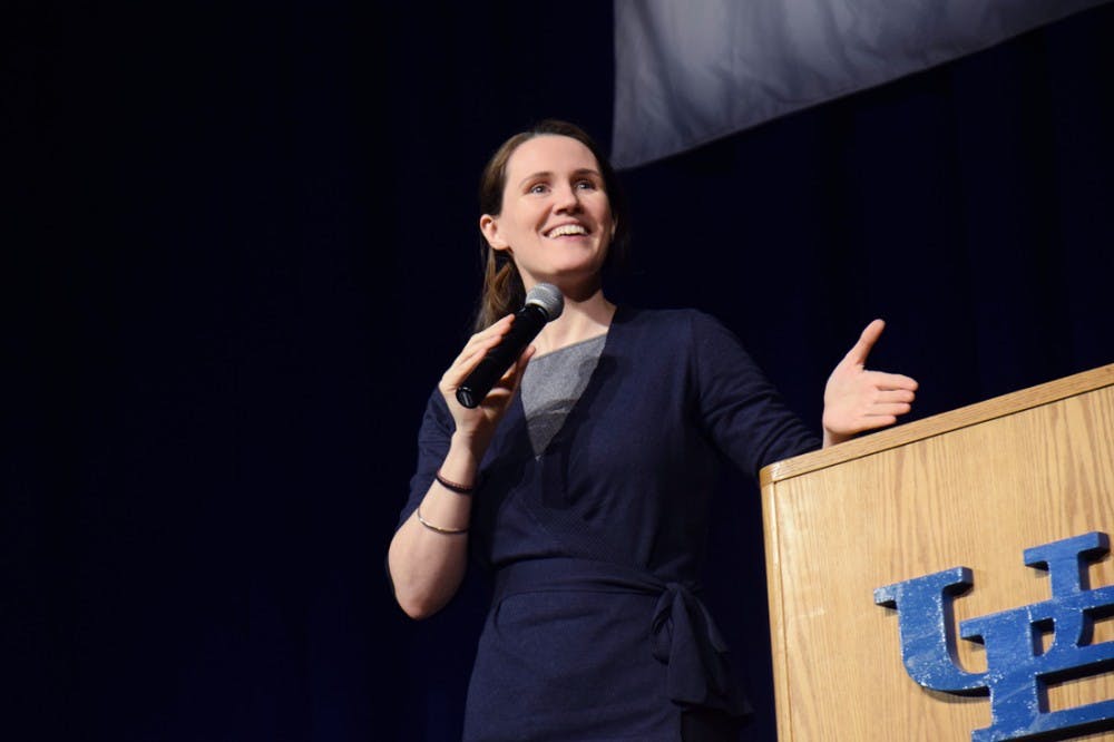 <p>Liz Murray speaks as part of UB's Distinguished Speaker Series Wednesday night. Murray is a <em>New York Times </em>best selling author and advocate for homeless youth. </p>