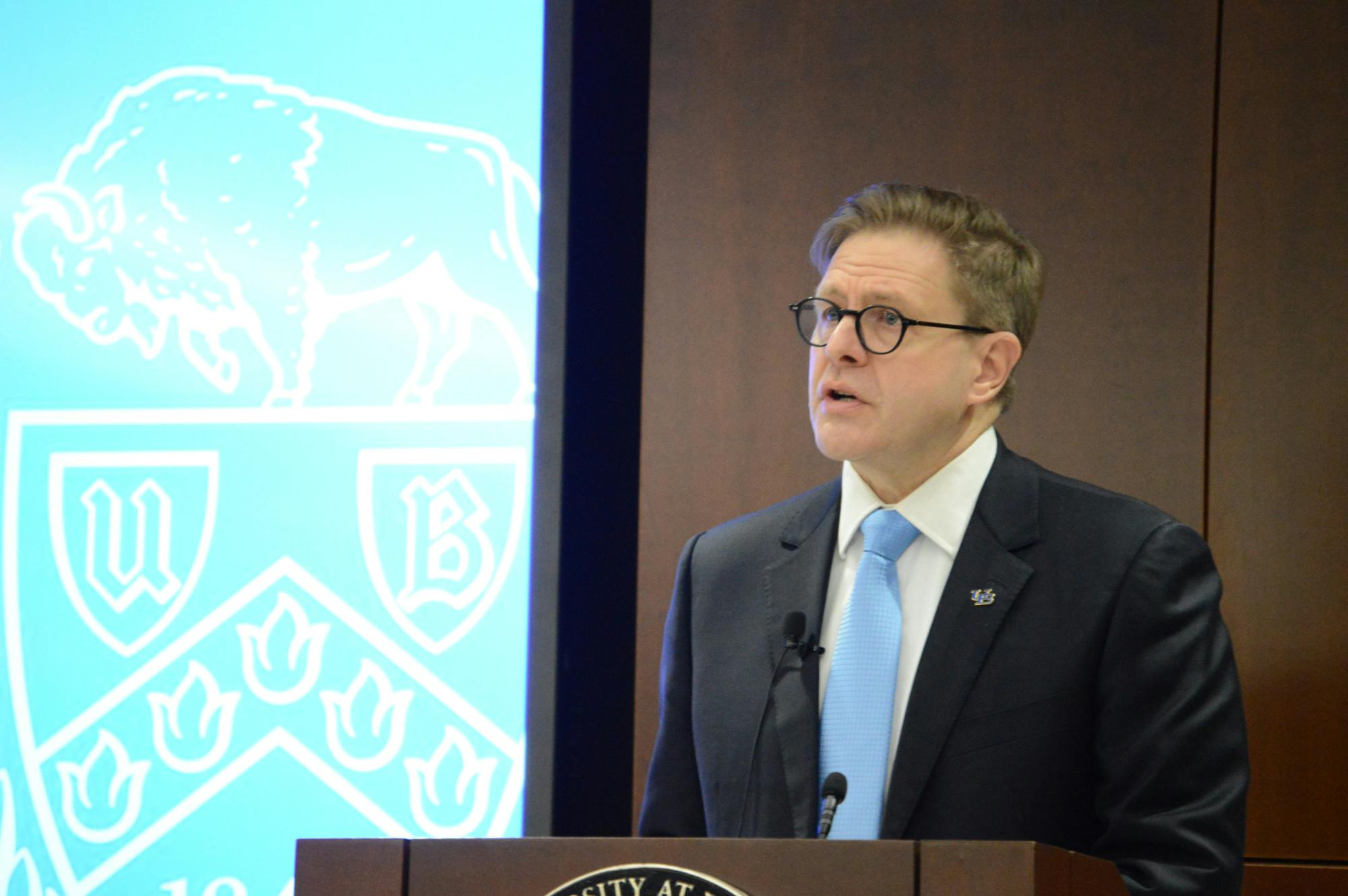 Jeffery Grabill speaks at a town hall. 