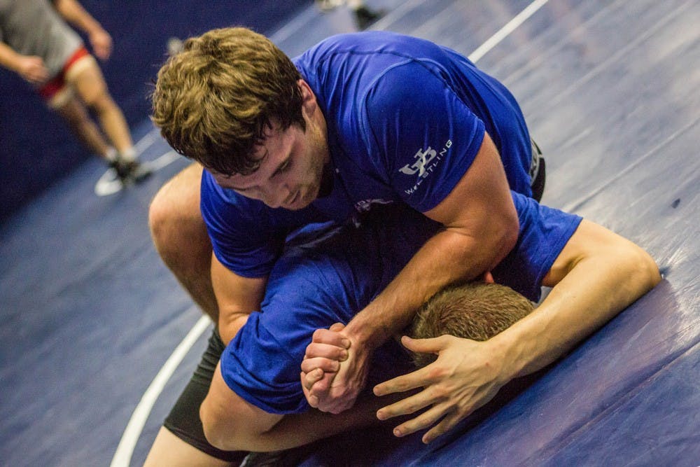 <p>The wrestling team works on grappling at a practice last week. Members of the team have tried crash dieting to cut weight before, but there are much healthier ways to drop the pounds.</p>