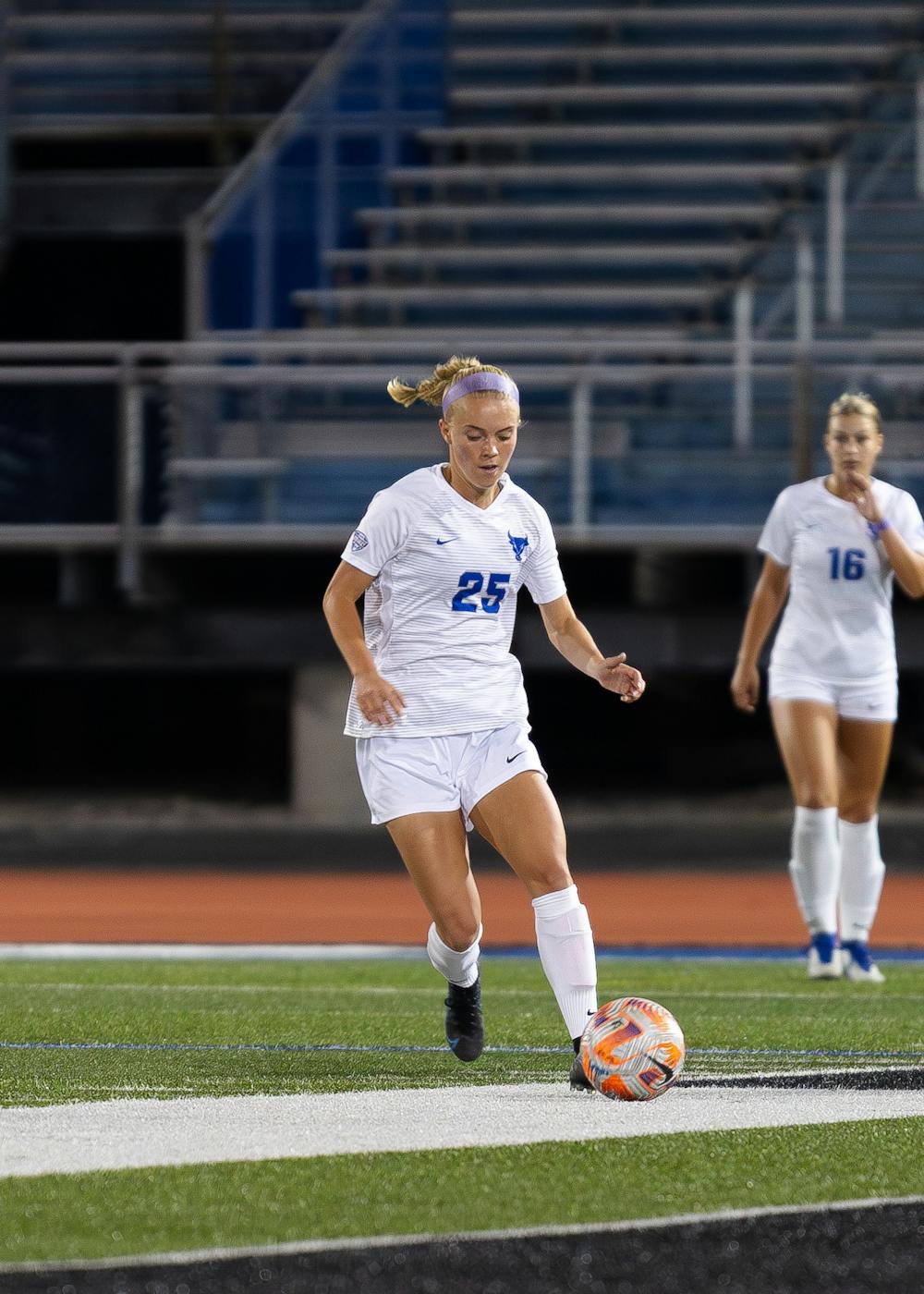 <p>UB women's soccer continued its spring season with an outdoor game Sunday.</p>