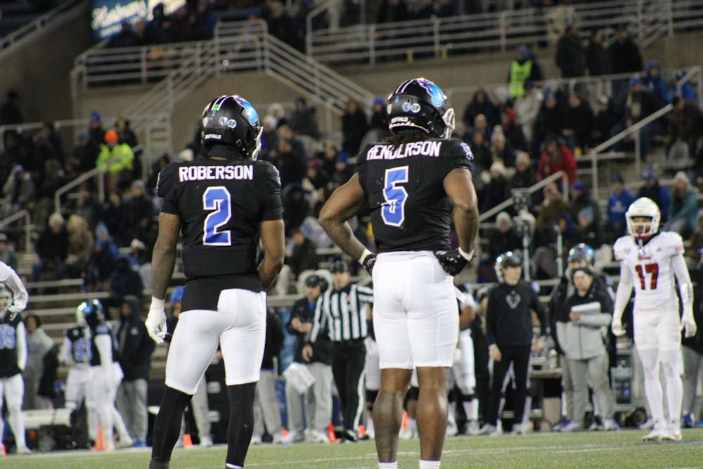 Sixth year quarterback Ta'Quan Roberson and senior runningback Al-Jay Henderson.