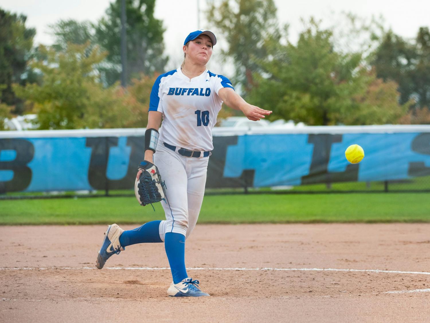 Senior pitcher Alexis Lucyshyn was one of two players to record a hit in UB’s 9-0 loss to Jax State Friday.&nbsp;