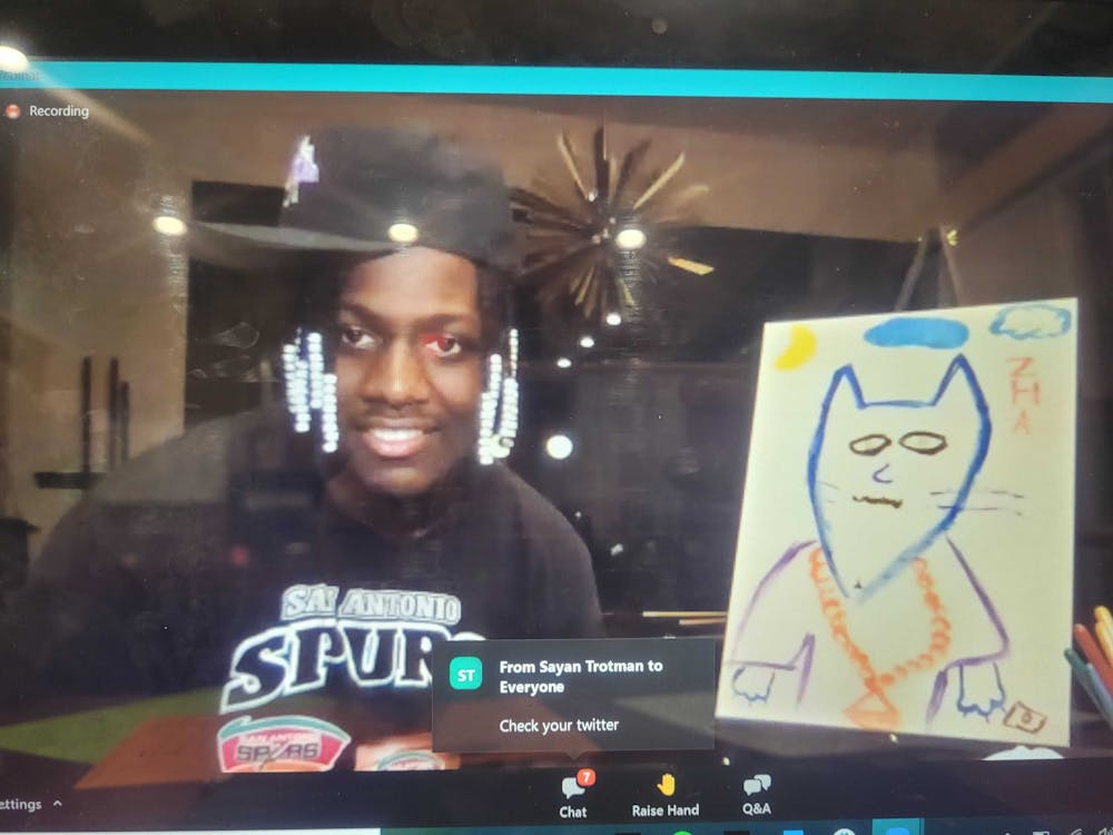 The SA's paint night featured special guest Lil Yachty, who critiqued students' art, answered questions and spurred heated debates over Zoom on Saturday.
