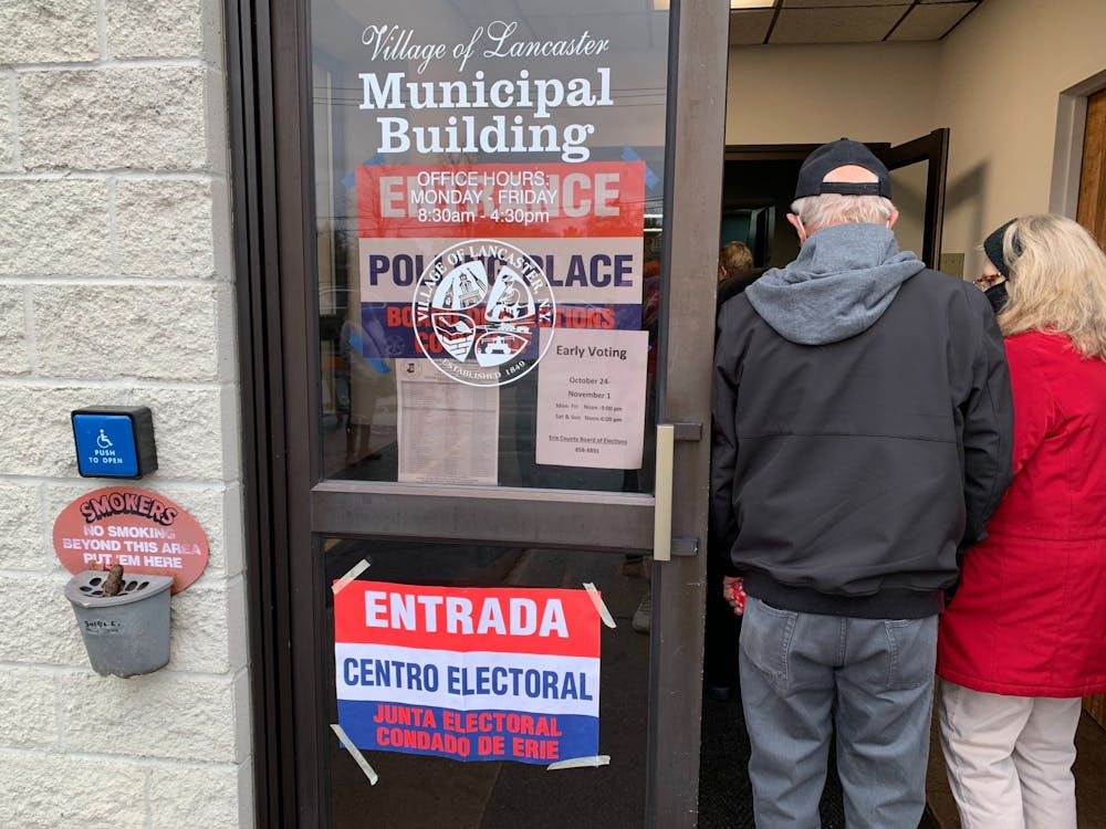 Hundreds of people braved the cold weather to vote early at the Lancaster Municipal Building in Lancaster last Thursday.
