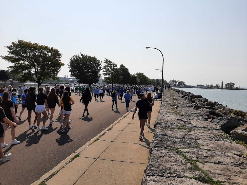 Nearly 2,000 participants walked in the Out of the Darkness Walk at Canalside last Saturday to raise awareness about suicide prevention.
