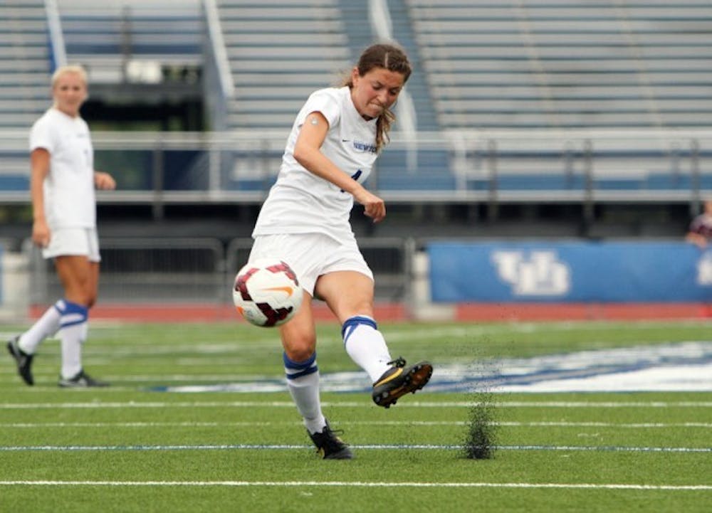 Sophomore midfielder Angel Hart is part of an undefeated women&rsquo;s soccer team through five games of the season.&nbsp;Chad Cooper, The Spectrum