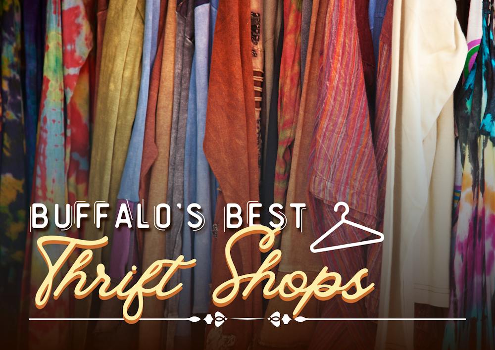 A graphic with the title, "Buffalo's Best Thrift Shops."