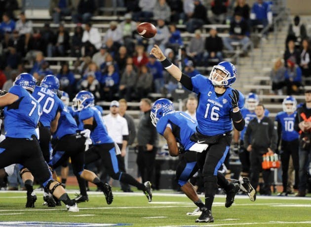 Junior quarterback Joe Licata became Buffalo&rsquo;s all-time passing touchdown leader Tuesday night in the Bulls&rsquo; 55-24 victory over Akron. The win snapped a four game losing streak and the 55 points was Buffalo&rsquo;s most ever against a MAC opponent.
Yusong Shi, The Spectrum
