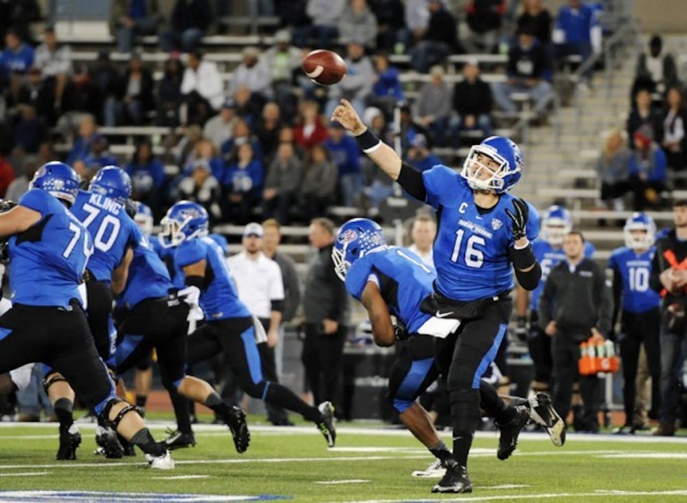 Junior quarterback Joe Licata became Buffalo&rsquo;s all-time passing touchdown leader Tuesday night in the Bulls&rsquo; 55-24 victory over Akron. The win snapped a four game losing streak and the 55 points was Buffalo&rsquo;s most ever against a MAC opponent.
Yusong Shi, The Spectrum