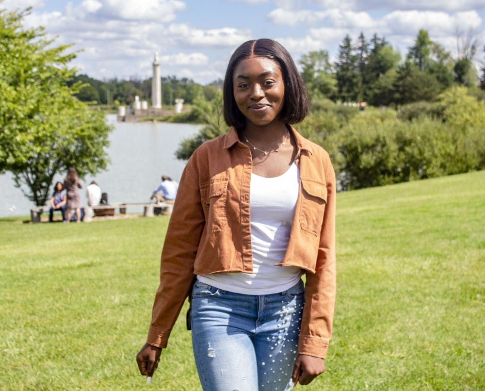 Florence Ayeni, senior health and human services major and BSU president, is a full-time entrepreneur and student leader who dedicates her time to helping others.