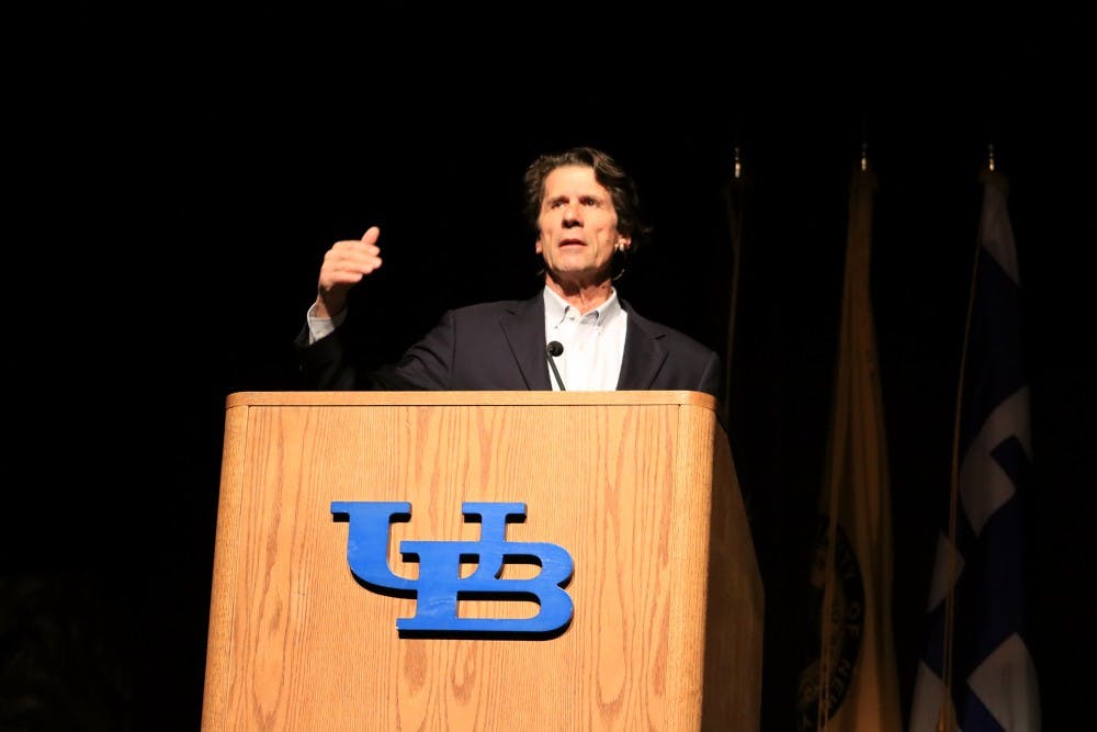 <p>Global expert on climate change James Balog spoke Thursday night as part of the 31st annual Distinguished Speakers Series. He talked about climate change&nbsp;and his new film, “The Human Element."</p>