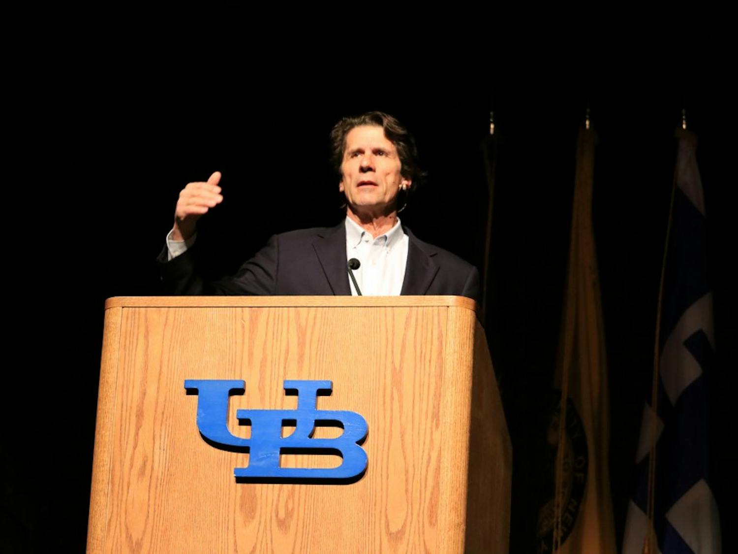 Global expert on climate change James Balog spoke Thursday night as part of the 31st annual Distinguished Speakers Series. He talked about climate change and his new film, “The Human Element."