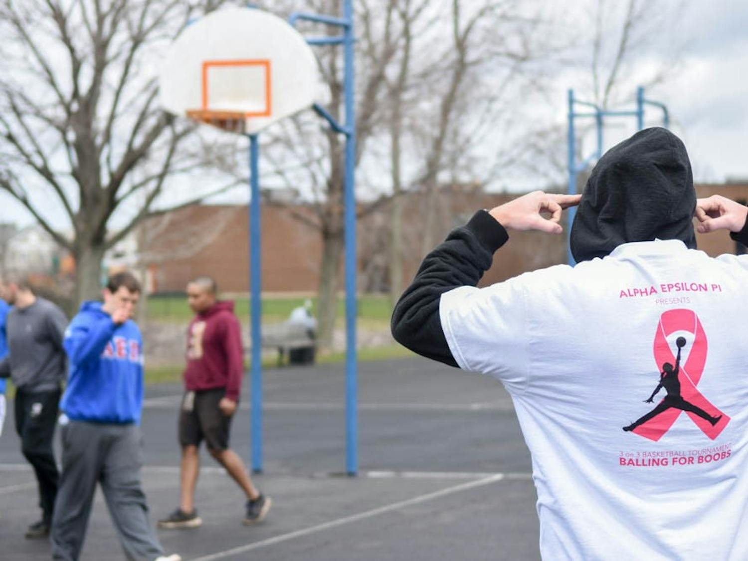 Alpha Epsilon Pi hosted its fifth annual Balling for Boobs three-on-three charity basketball tournament on April 2. The event raised $800, triple the amount projected for this year.