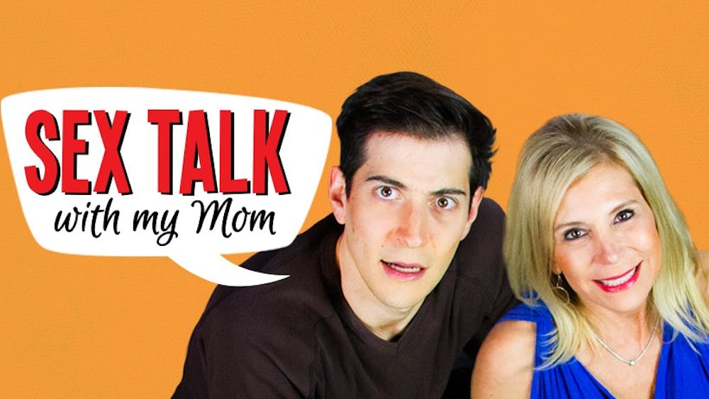 <p>The logo to <em>Sex Talk with my Mom, </em>hosted by Cam Porter. From Porter’s own podcast to many others, there is a large variety of sex and love podcasts to choose from.</p>
