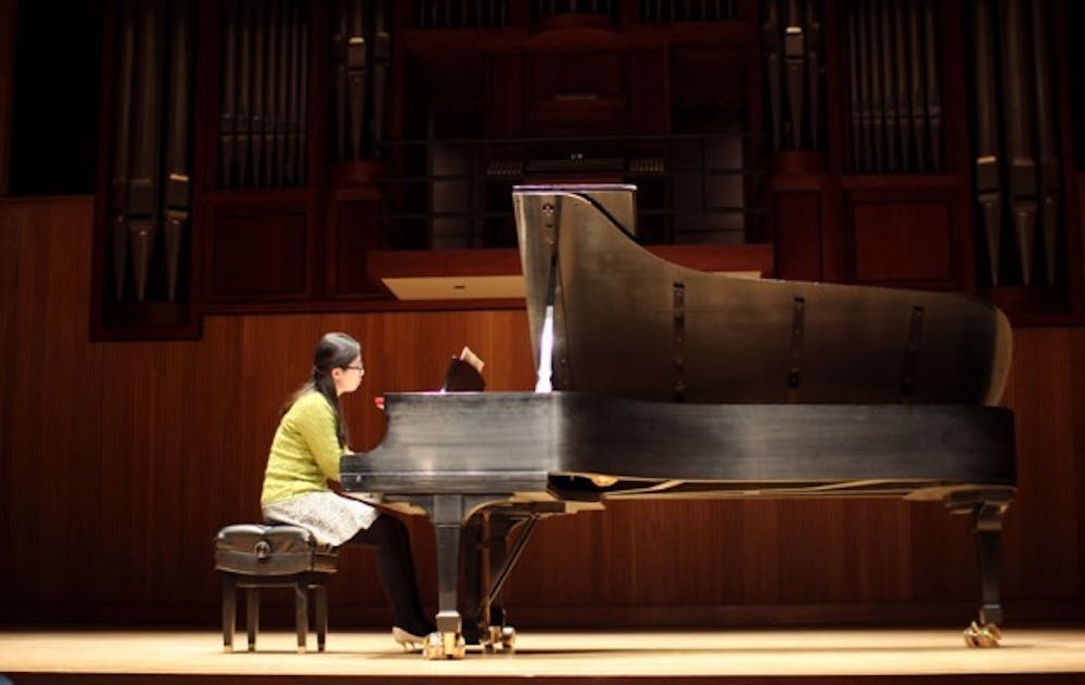 Hangyu Bai, an advanced contemporary music certificate student, ended Tuesday&rsquo;s Brown Bag Concert, masterfully playing Ligeti&rsquo;s &ldquo;Musica ricercata #4, 8 and 9.&rdquo;&nbsp;Cletus Emokpae, The Spectrum