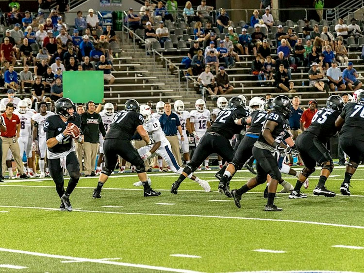 Junior quarterback Drew Anderson drops back into the pocket. Anderson and the Bulls are coming off a 27-13 win against the Kent State Golden Flashes.
