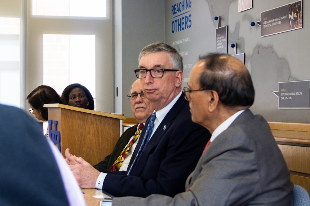 <p>A. Scott Weber speaking at the press conference Wednesday.</p>