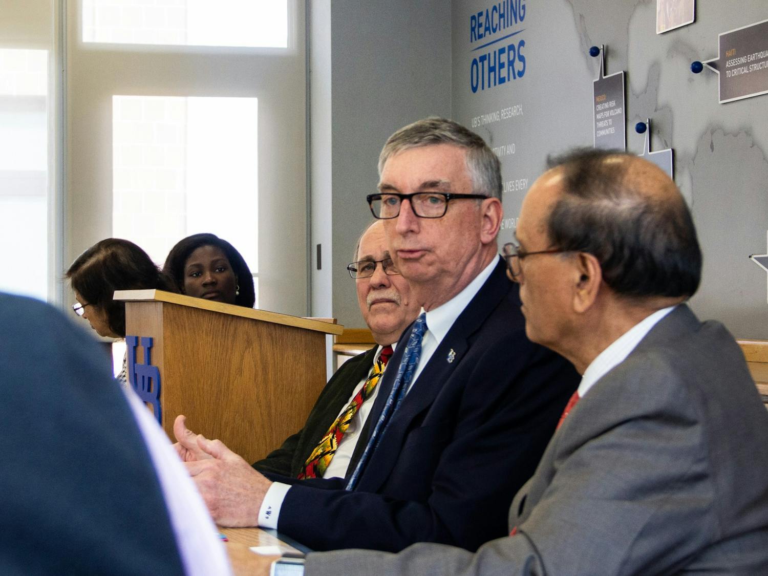A. Scott Weber speaking at the press conference Wednesday.
