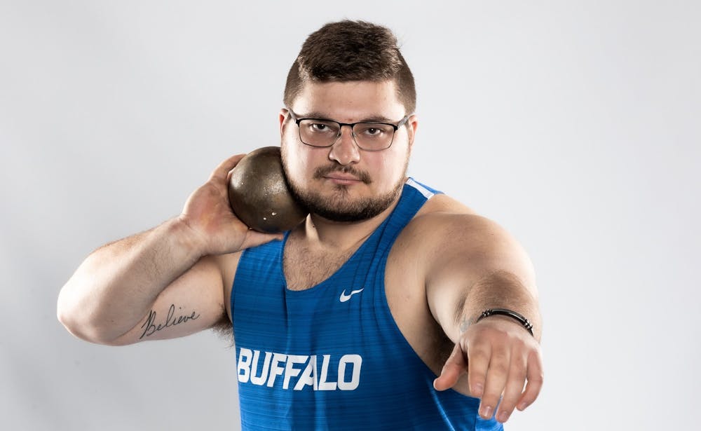 <p>&nbsp;Jonathan Surdej and Christina Wende led UB to an eight-medal performance at the MAC indoor track and field championships.&nbsp;</p>