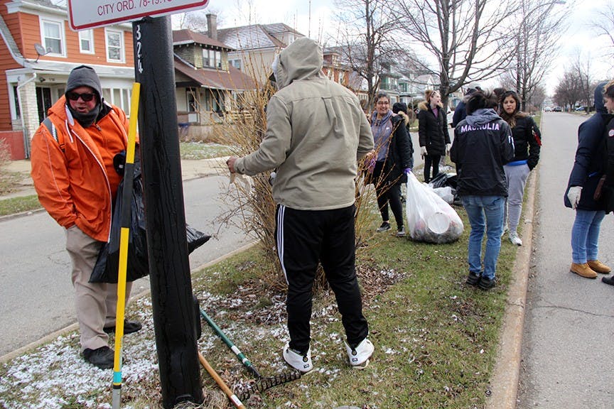 Students turned out Saturday despite chilly weather for UB’s bi-annual community service day.