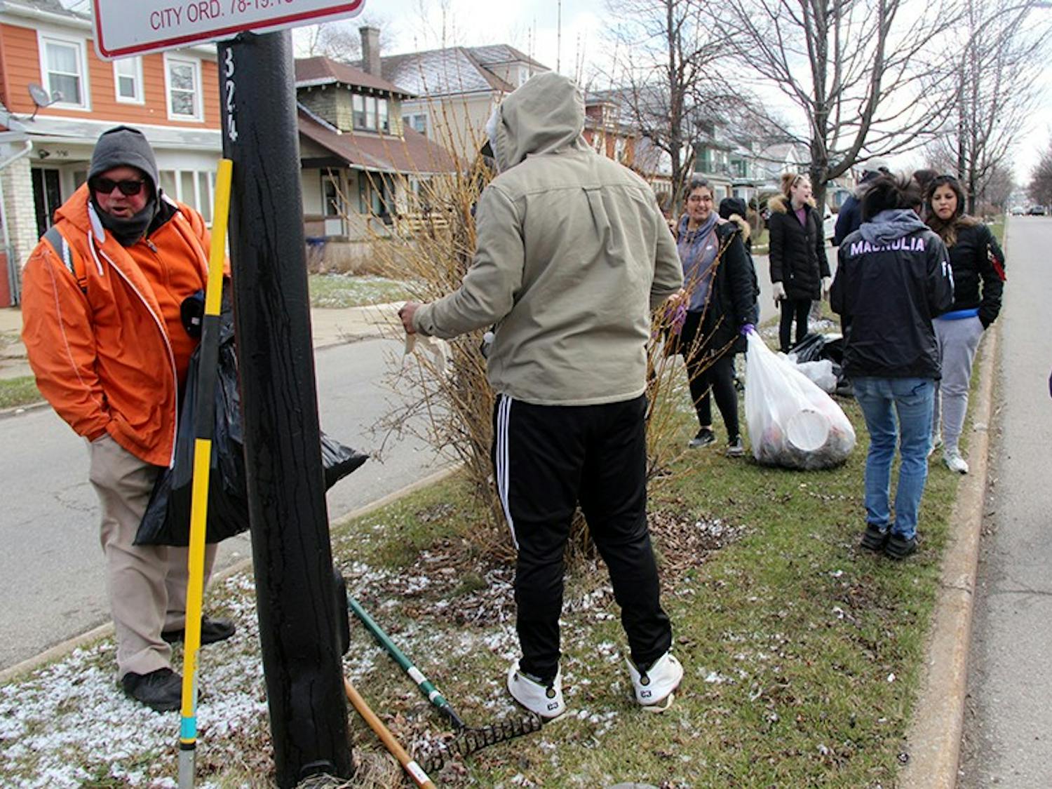 Students turned out Saturday despite chilly weather for UB’s bi-annual community service day.