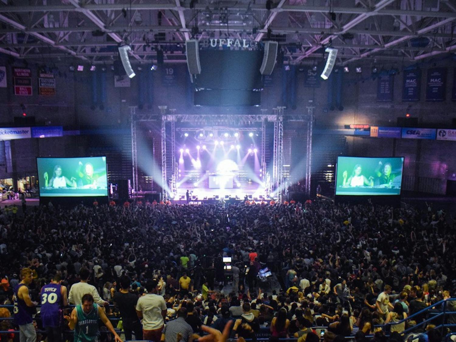 UB students packed into Alumni Arena for last year's Spring Fest. SA has not released the lineup for this year’s Spring Fest.