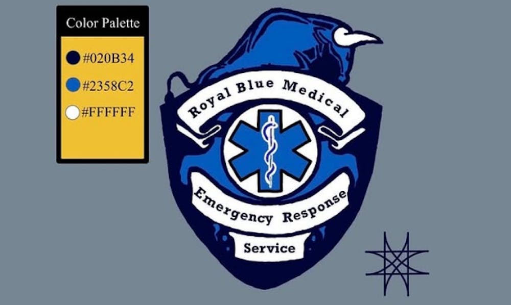 The agency patch for the Royal Blue Emergency Response Service, an organization that's working to be UB's new student-run EMS agency. 