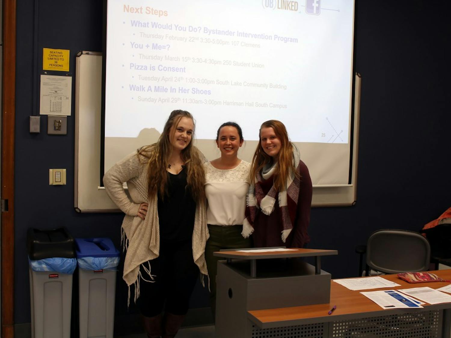 Students attend a workshop that helps them speak to victims of sexual assault and learn why victims are so reluctant to speak about their experiences. 