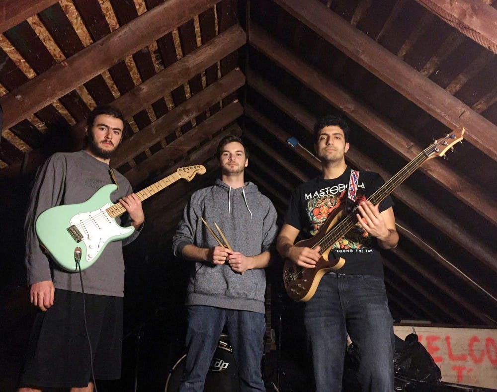 <p>(Left to right) Jack Walker, Dan Gagliardi and Erikos Vlesmas. The Seven Crowns formed in late August. The experimental rock band combines influences of blues, metal and sometimes even Middle Eastern music.</p>