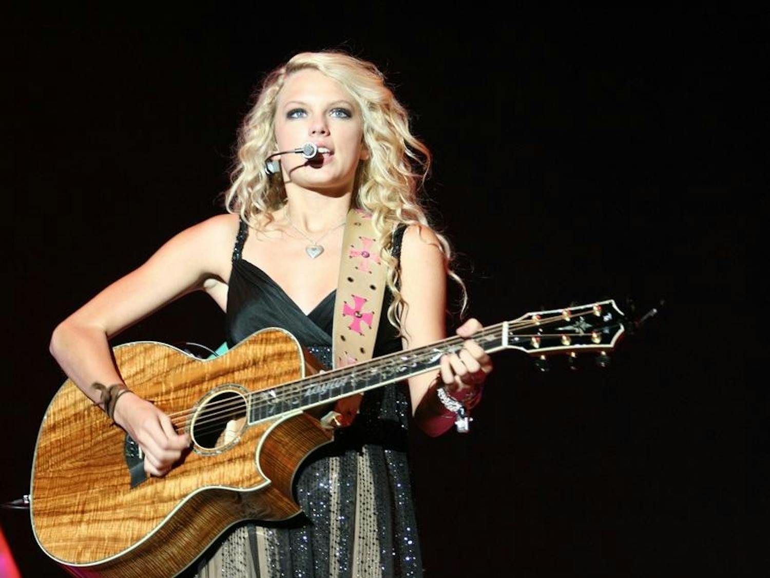 Taylor Swift performs onstage in 2007. 
