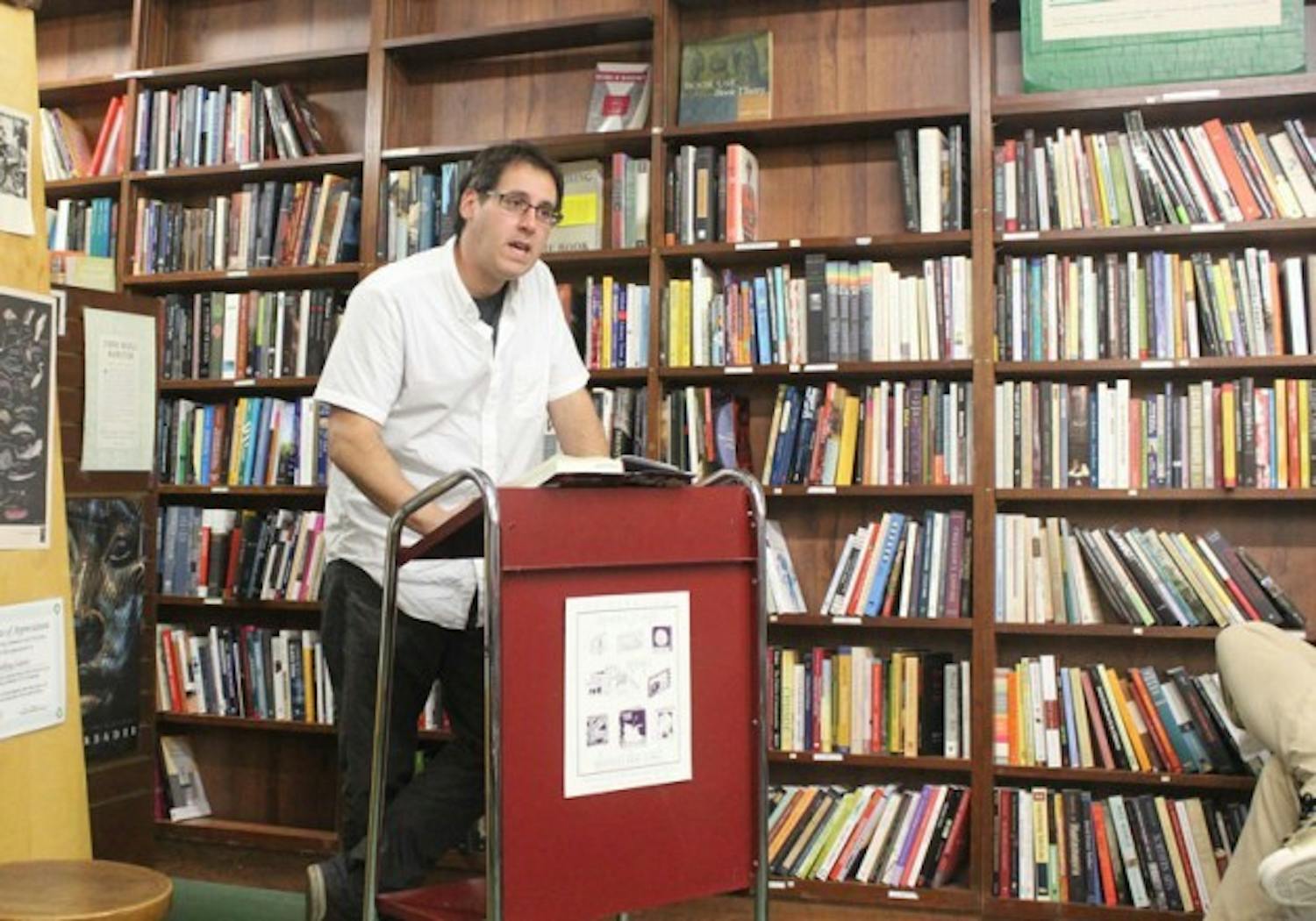 On Tuesday at Talking Leaves, University of Rochester professor Steven Schottenfeld read from his book &ldquo;Bluff City Pawn.&rdquo; The book follows the tribulations of a Memphis city pawn shop owner.&nbsp;Cletus Emokpae, The Spectrum