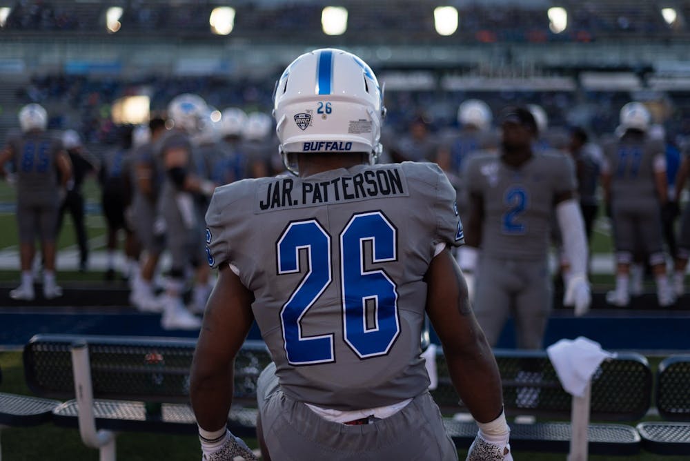 <p>Sophomore running back Jaret Patterson getting ready to take the field.</p>