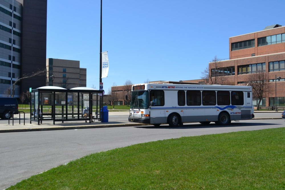 NFTA bus on UB's North Campus.
