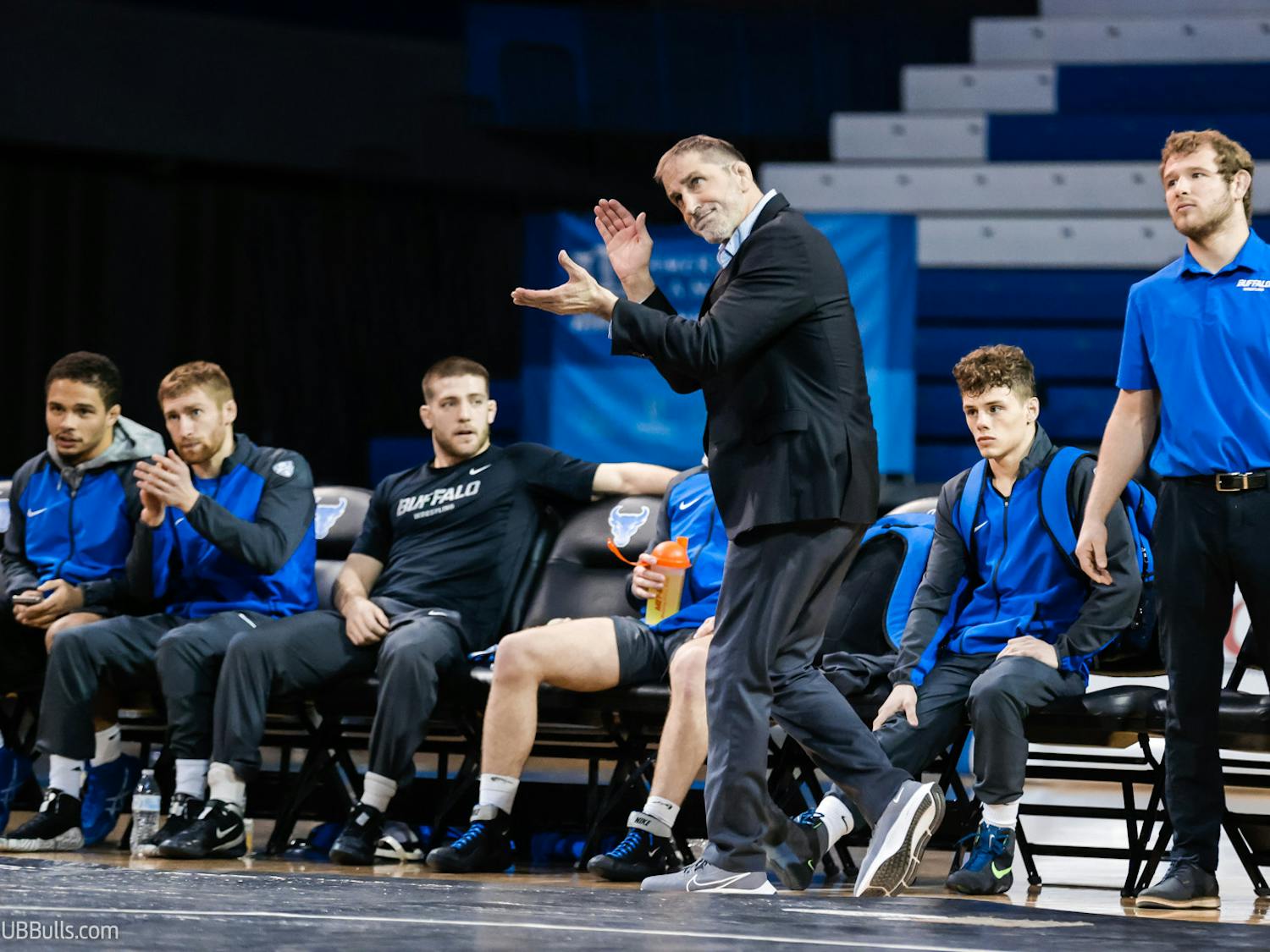 John Stutzman, pictured above, was suddenly removed as wrestling head coach on Thursday after 11 seasons with the Bulls.&nbsp;
