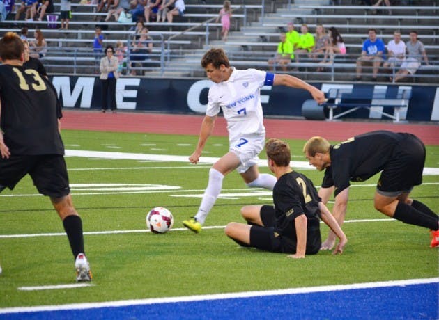 Sophomore midfielder Russell Cicerone scored two goals in Buffalo&rsquo;s 3-2 victory over Bryant Friday. He scored his second from midfield and it was the game-winner in double overtime.
Abhishek Desikan, The Spectrum