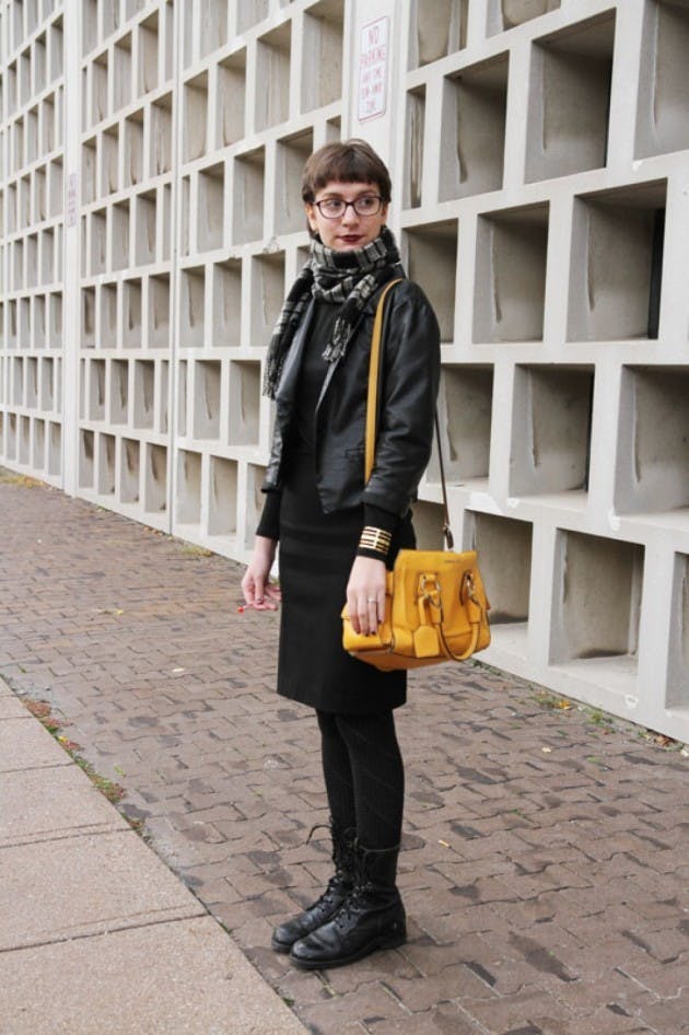 By layering with staple fall pieces, you can stay warm as chilly breezes
whip through campus. Turtlenecks, tall socks and scarves will
keep you as toasty as a pumpkin spice latte. Chad Cooper, The Spectrum