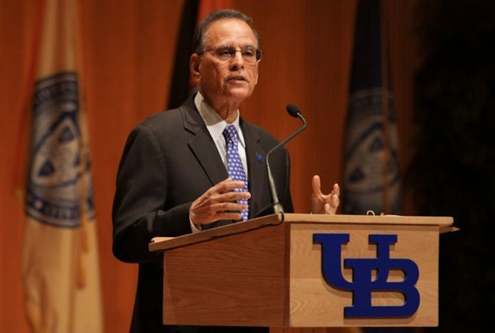 Friday morning, President Tripathi gave his third annual State of the University Address and spoke about UB&rsquo;s efforts to build a relationship with Buffalo and the progress the university has made through UB 2020.&nbsp;Chad Cooper, The Spectrum