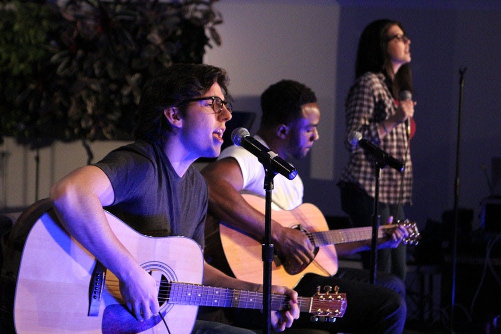 <p>Thursday night the CFA hosted the first annual UB on Stage talent show. Students showcased various talents including singing, dancing and comedy. Pictured: Kristie Norton & Company&nbsp;</p>