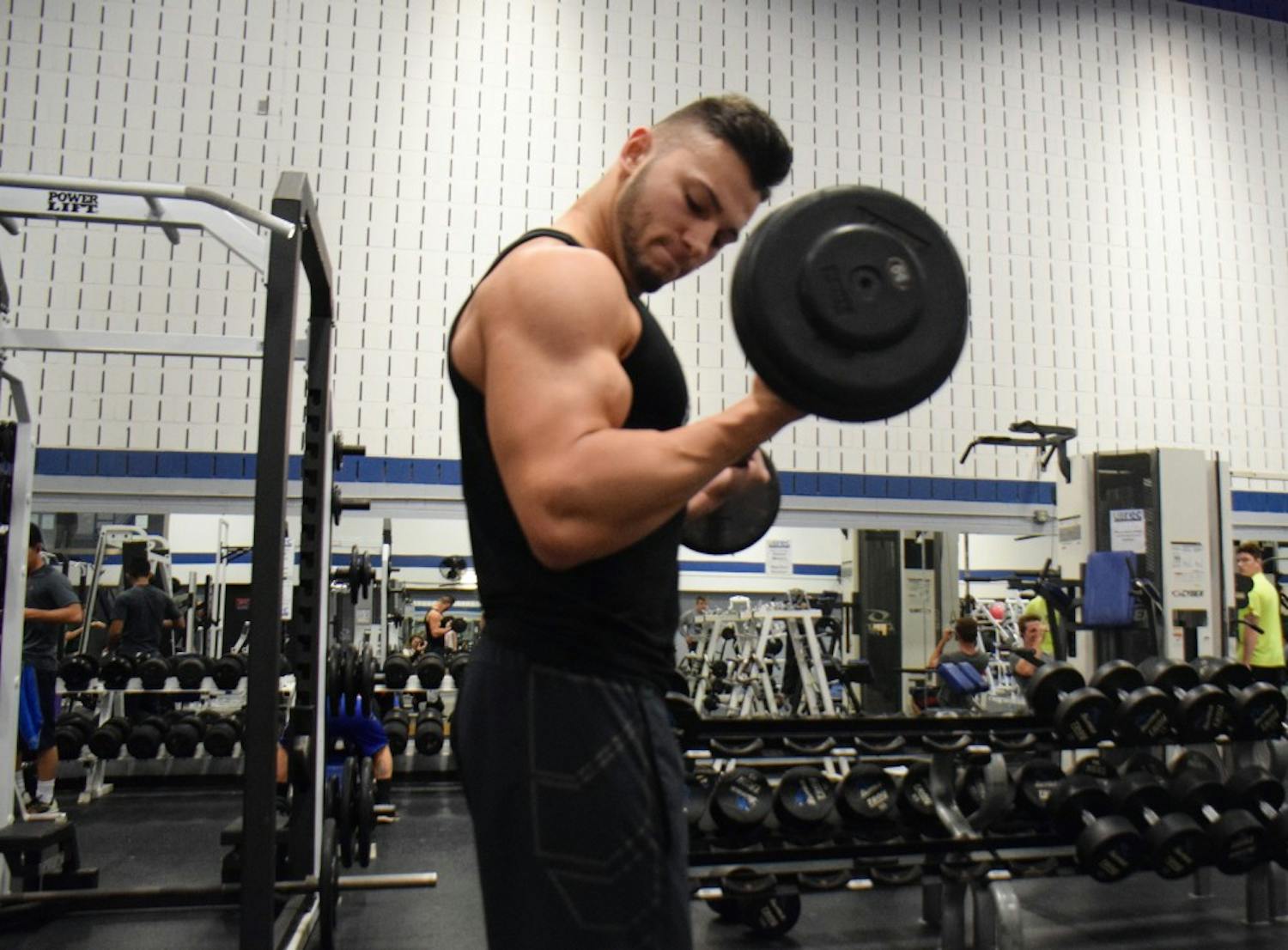 Joey Santa Lucia, a sophomore business major, trains five days a week to maintain a healthy lifestyle.&nbsp;
