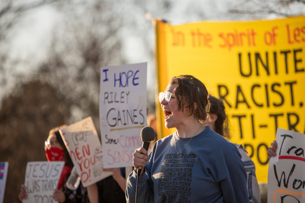 Silence equals death': Buffalo community protests Riley Gaines' speech on  Thursday evening - The Spectrum