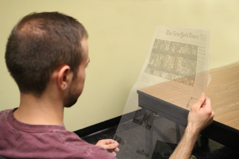 <p>UB eliminated its&nbsp;Newspaper Readership Program that offered students, faculty and staff complimentary copies of newspapers. Students can still access digital news articles through the library's database subscriptions.&nbsp;</p>