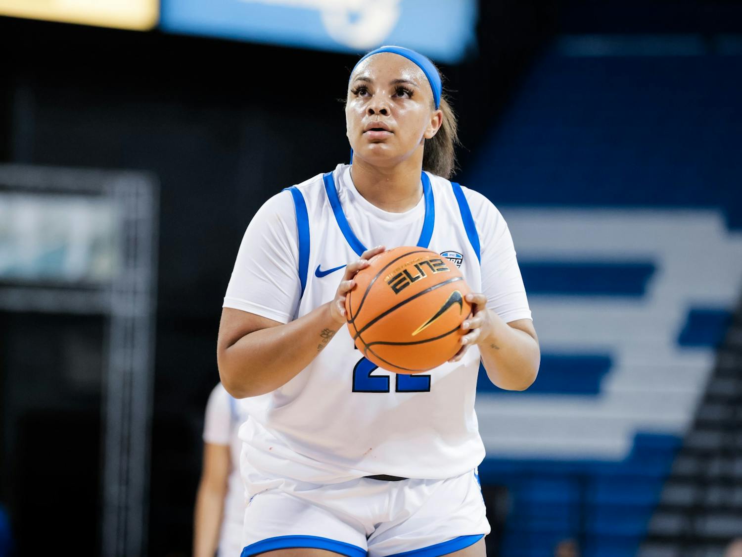 Fifth-year forward Kiara Johnson manages being a mother while playing Division-I basketball.