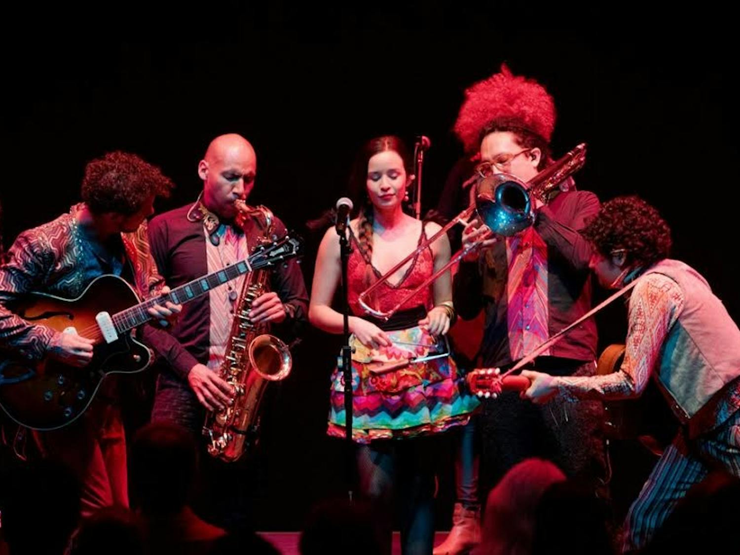 Monsieur Periné, a Bogota-based group, performed at the Center for the Arts twice on Tuesday night. The group won the 2015 “Best New Artist” category at the Latin Grammy Awards.