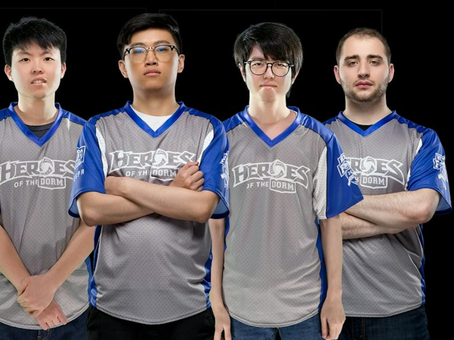 UB's Heroes of the Storm team "Improbabull Victory" prepares for Heroic Four tournament this weekend. From left to right: Junior English major Robert Sands III, pharmacy graduate Justin Goo, sophomore accounting major Allen Hu, senior math major Jianyu Zhang and pharmacy graduate student Marc Coiro. 