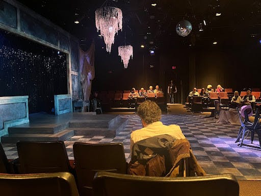 The set for Dorian, with an entire side of the room blocked off.