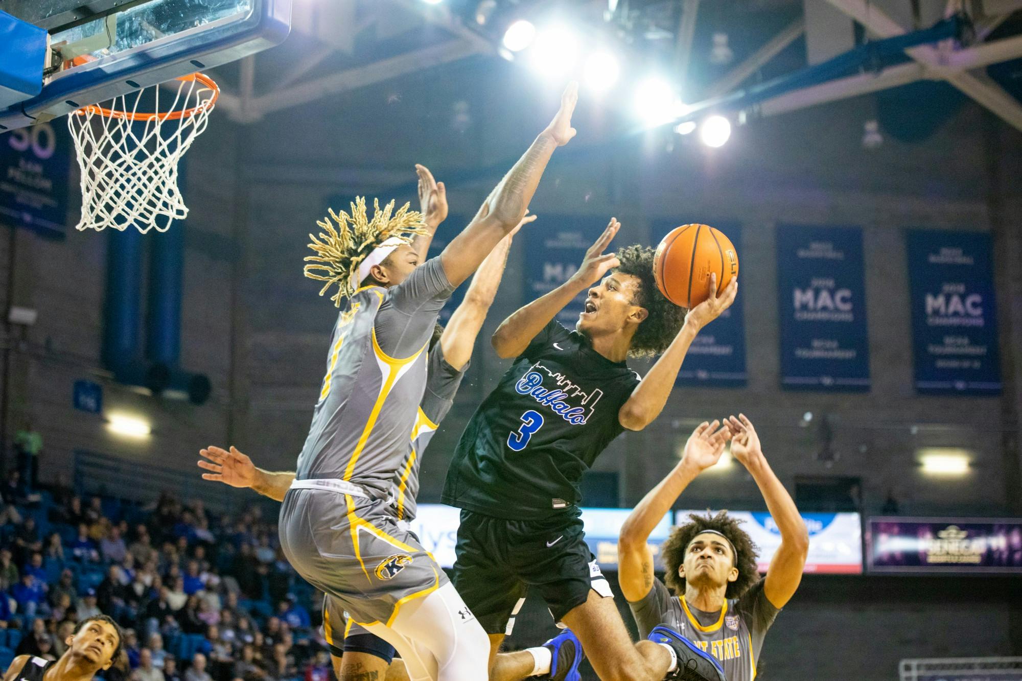 Two UB players each scored 20 points, but that wasn’t enough to overcome the six Rockets scoring in the double-digits.&nbsp;